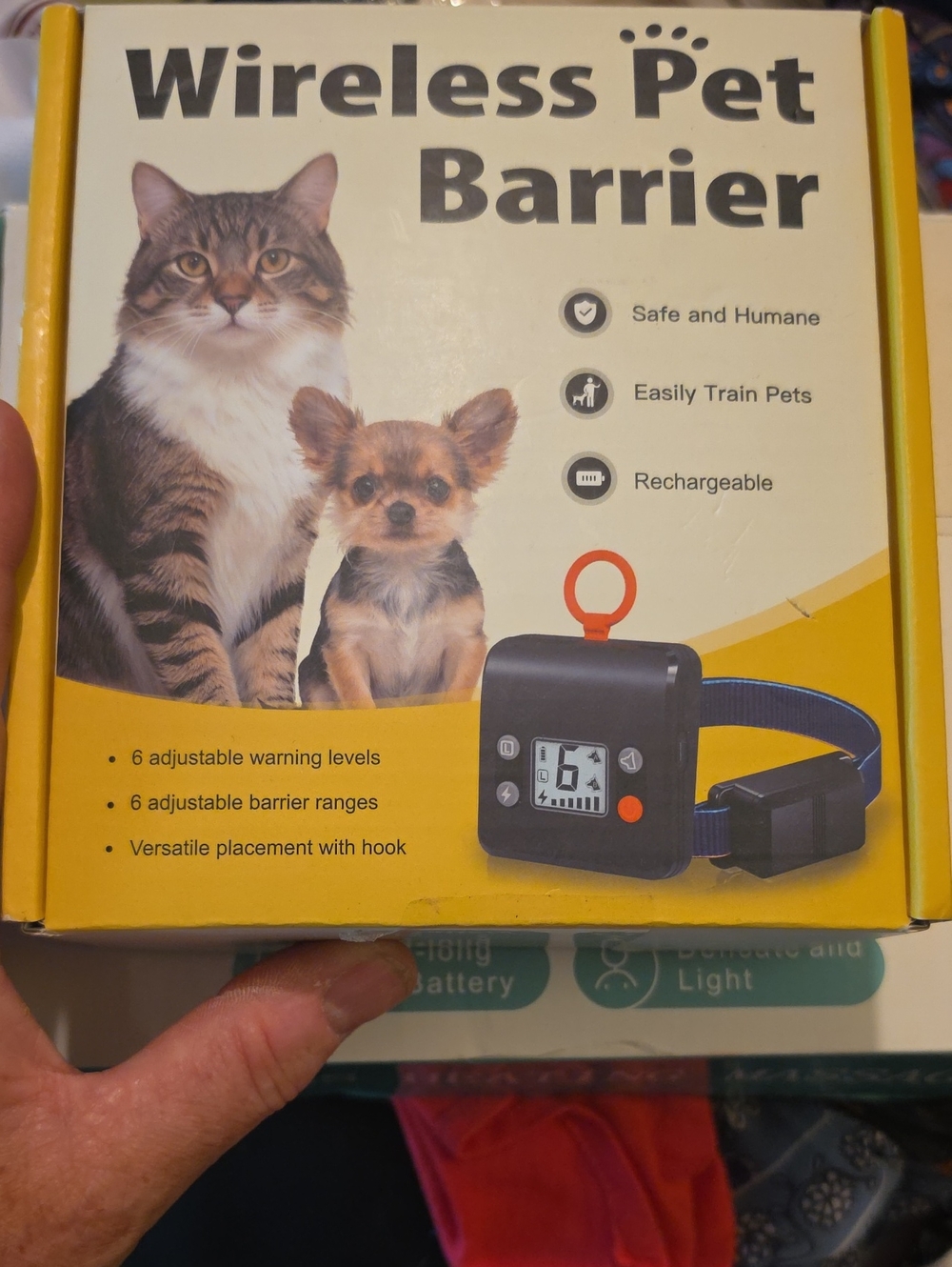 Wireless Pet Barrier Training Collar - Yellow Box